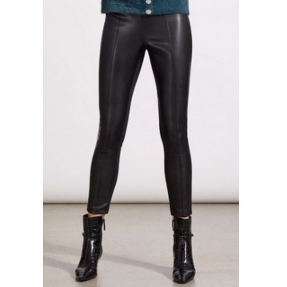Tribal Faux Leather Combo Leggings Black Medium NWT in‎ packaging